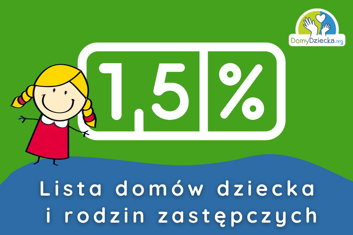 Przekaż 1,5% podatku na podopiecznych domów dziecka  placówek opiekuńczo-wychowawczych, rodzinnych domów dziecka oraz rodzin zastępczych - lista piecza zastępcza 2025, KRS Dom Dziecka, 1% domy dziecka