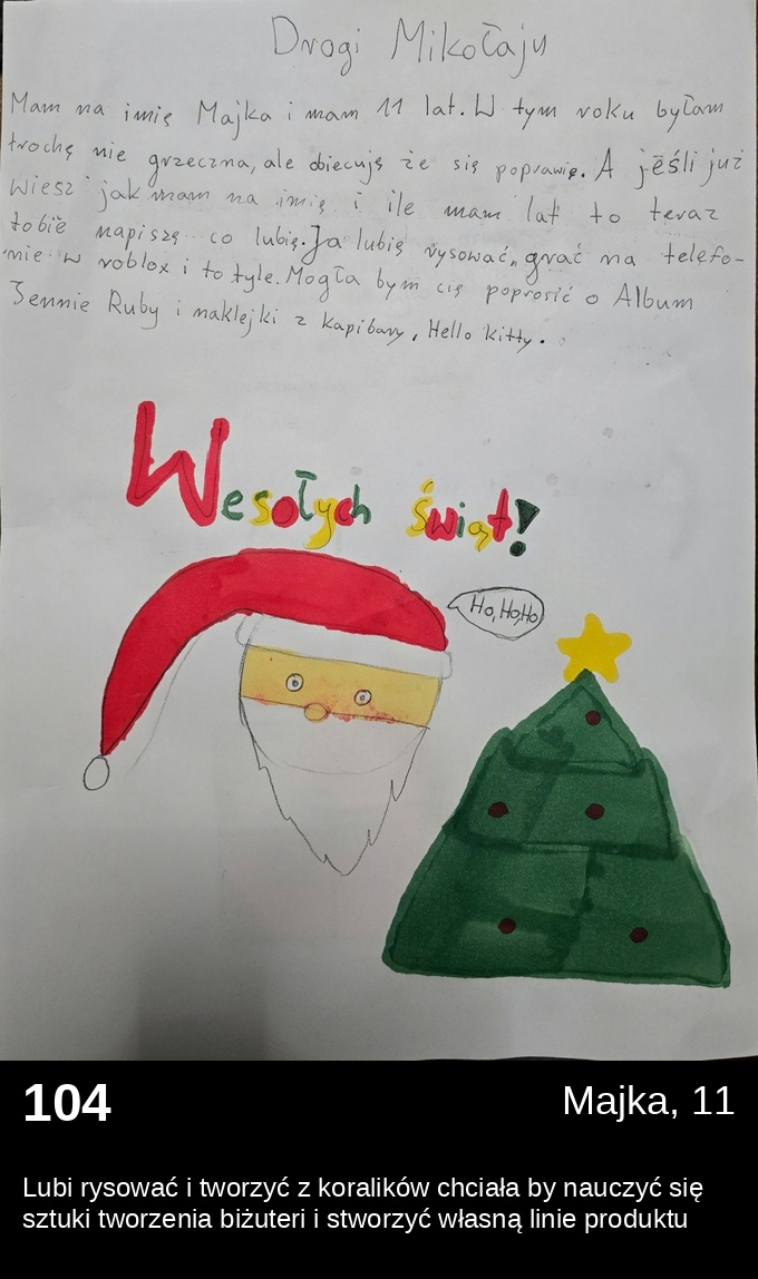 List 104 - Listy do Świętego Mikołaja 2025