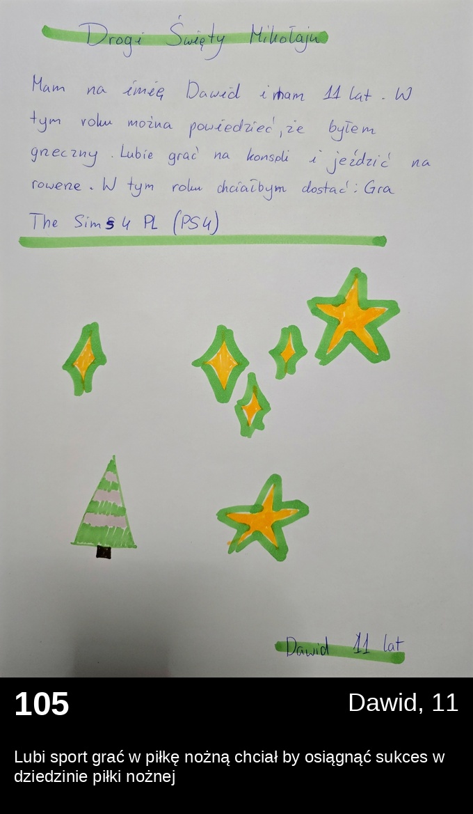 List 105 - Listy do Świętego Mikołaja 2025