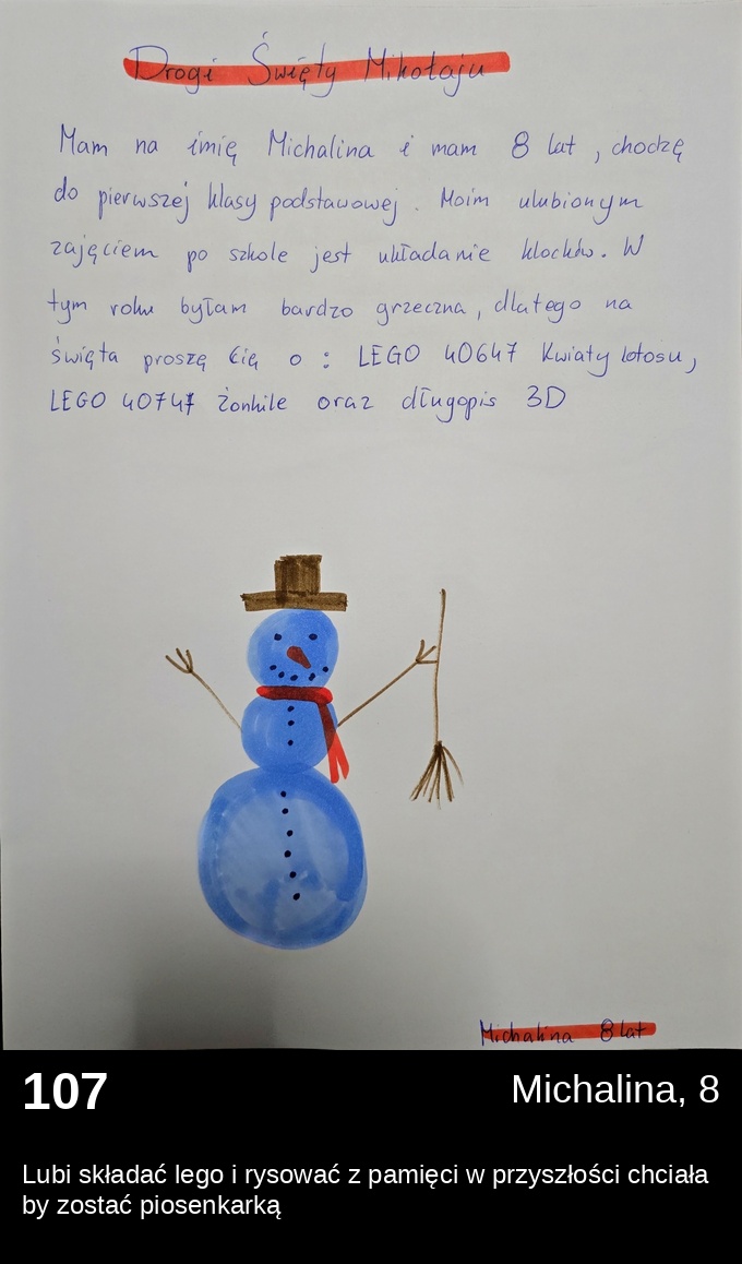 List 107 - Listy do Świętego Mikołaja 2025
