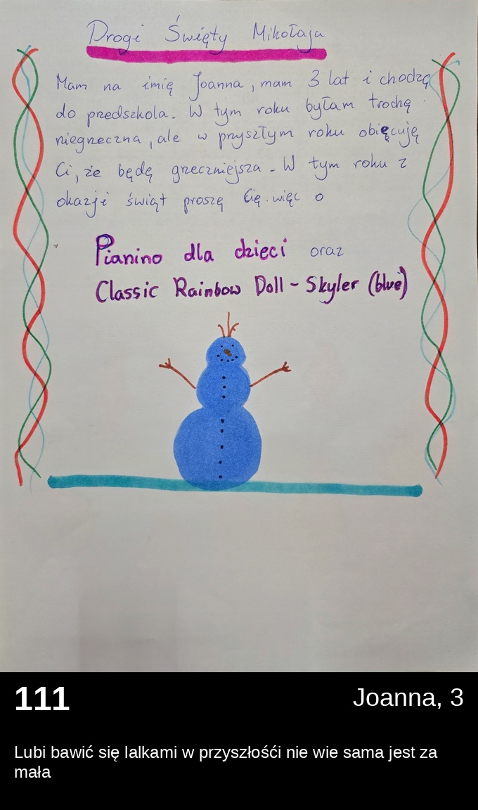 List 111 - Listy do Świętego Mikołaja 2025