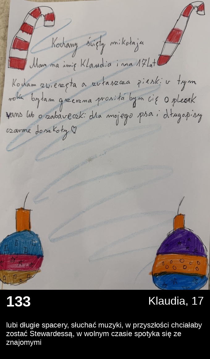 List 133 - Listy do Świętego Mikołaja 2025