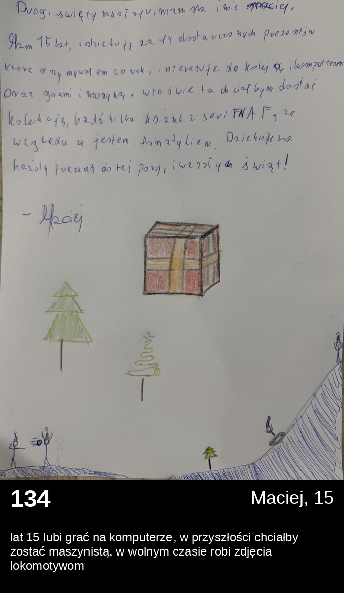 List 134 - Listy do Świętego Mikołaja 2025