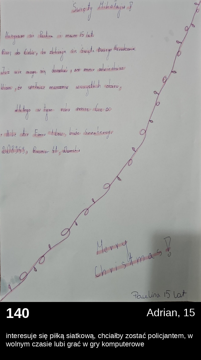 List 140 - Listy do Świętego Mikołaja 2025