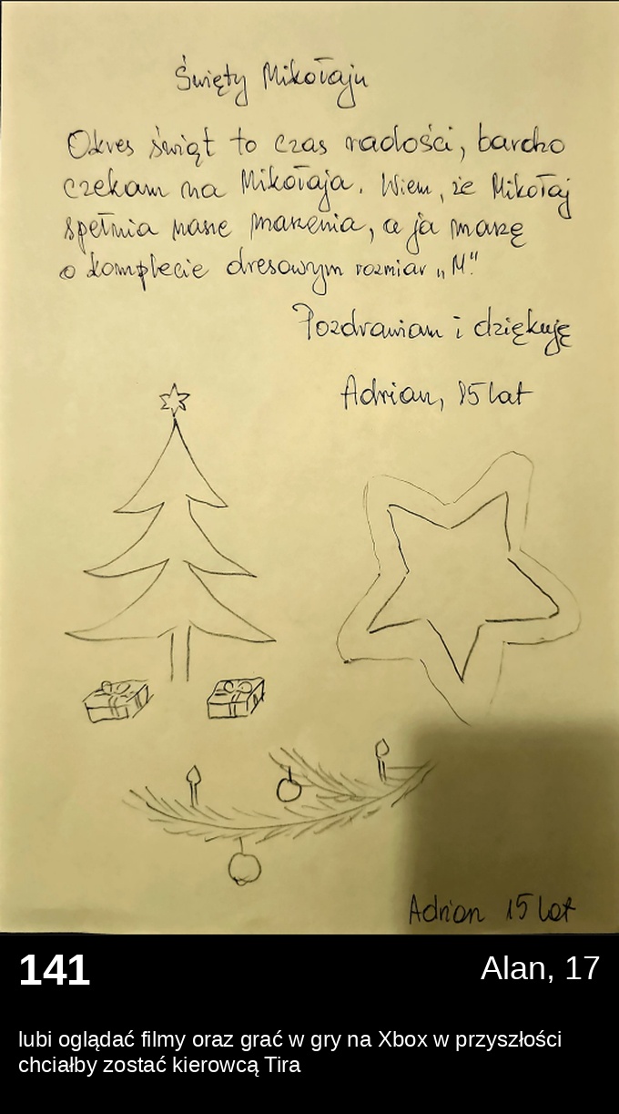 List 141 - Listy do Świętego Mikołaja 2025