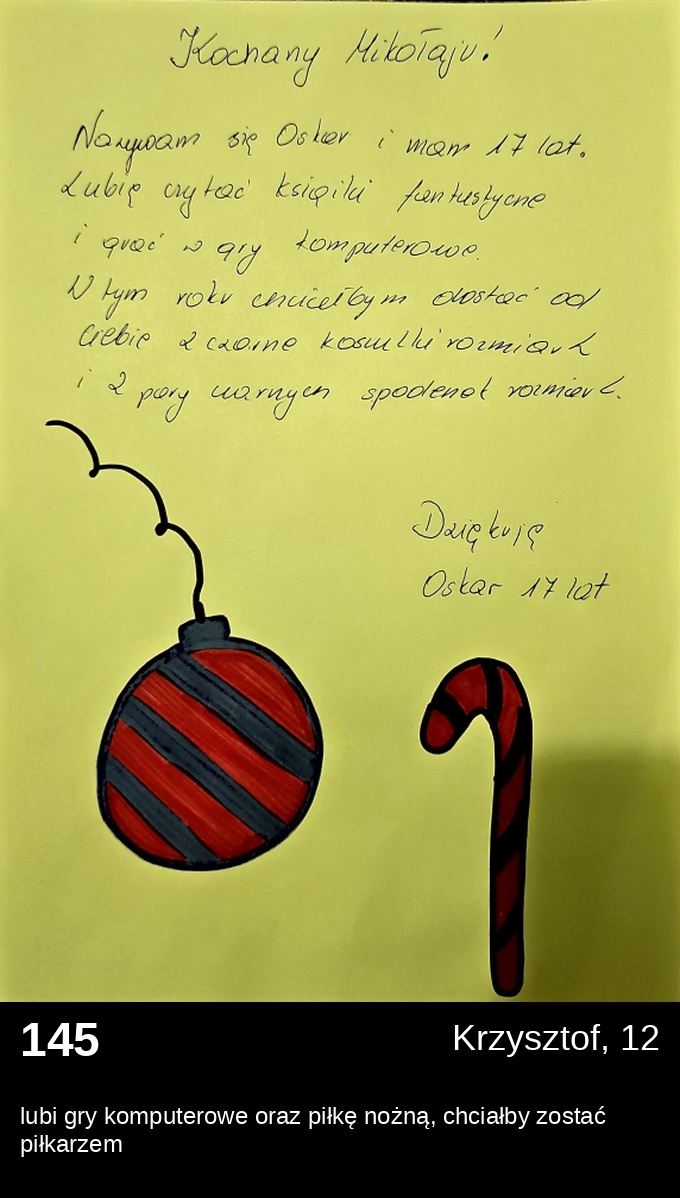 List 145 - Listy do Świętego Mikołaja 2025