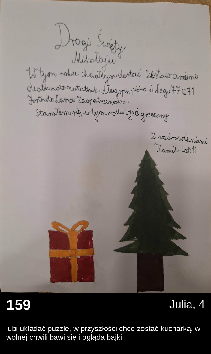 List 159 - Listy do Świętego Mikołaja 2025