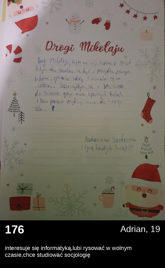 List 176 - Listy do Świętego Mikołaja 2025