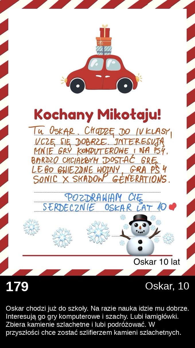 List 179 - Listy do Świętego Mikołaja 2025