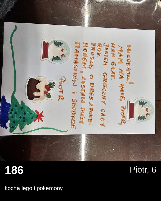 List 186 - Listy do Świętego Mikołaja 2025