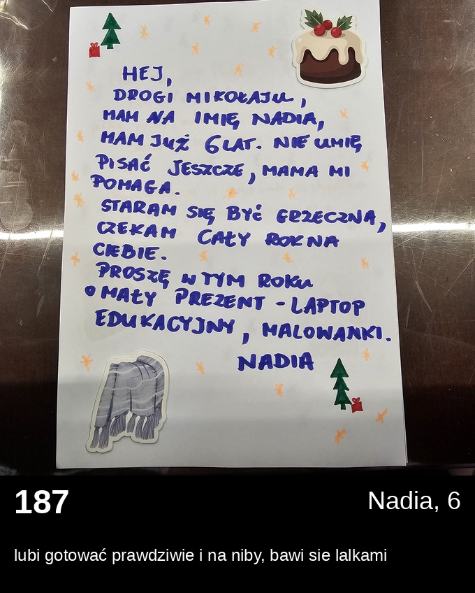 List 187 - Listy do Świętego Mikołaja 2025