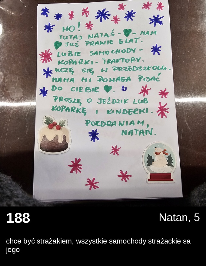 List 188 - Listy do Świętego Mikołaja 2025