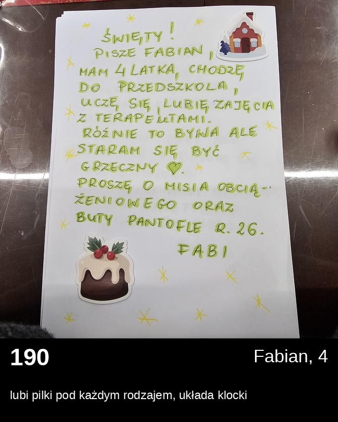List 190 - Listy do Świętego Mikołaja 2025
