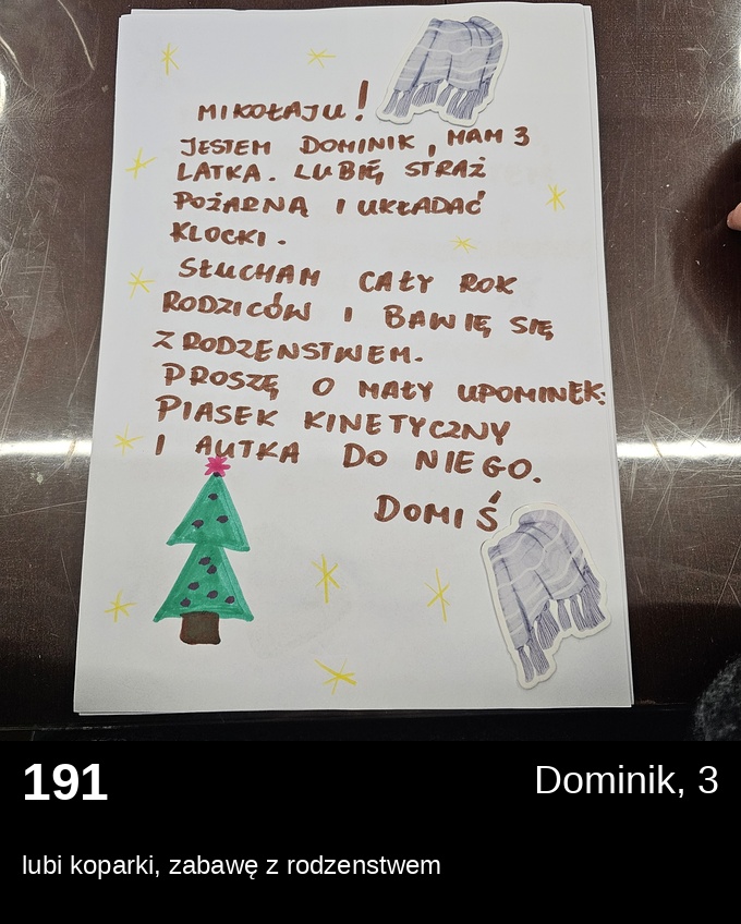 List 191 - Listy do Świętego Mikołaja 2025