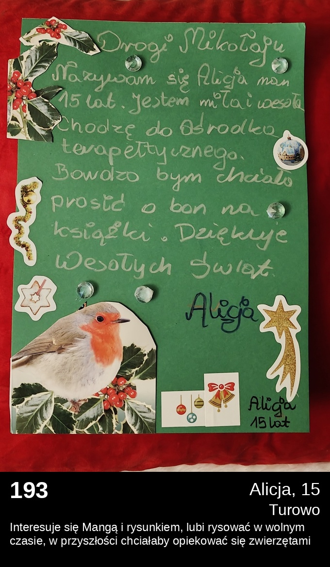 List 193 - Listy do Świętego Mikołaja 2025