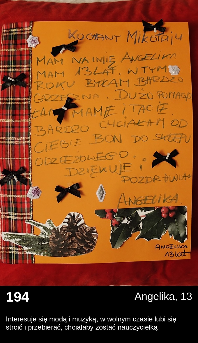 List 194 - Listy do Świętego Mikołaja 2025