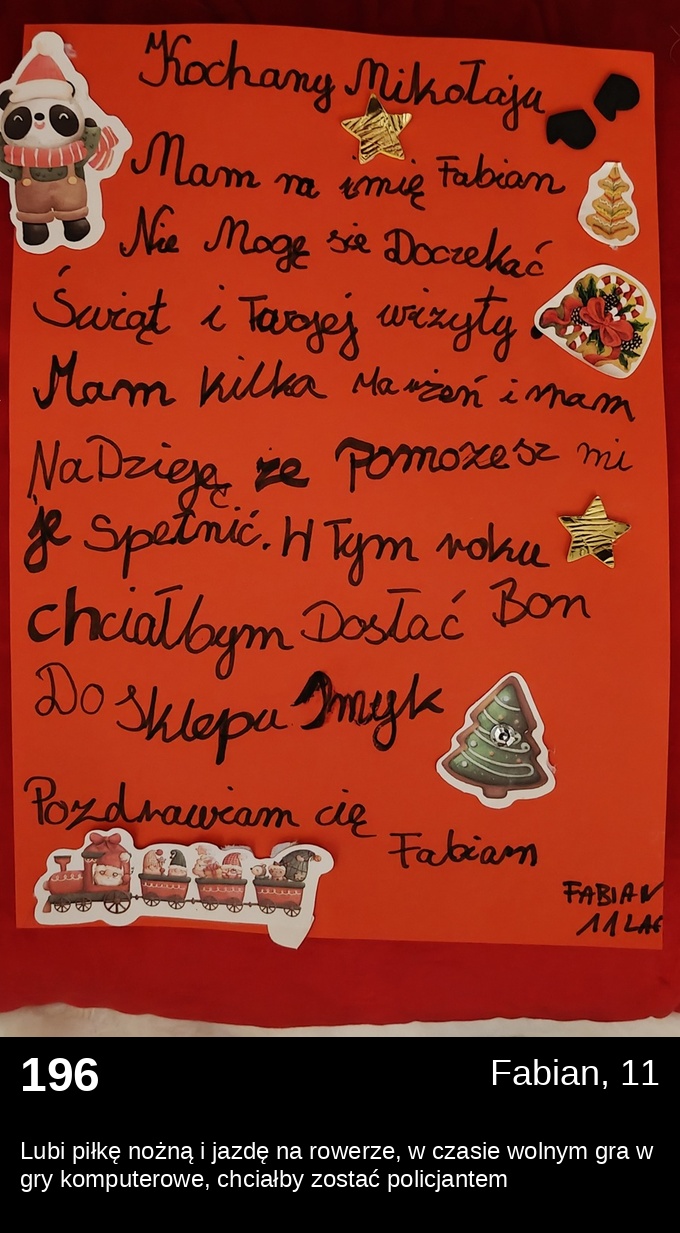 List 196 - Listy do Świętego Mikołaja 2025