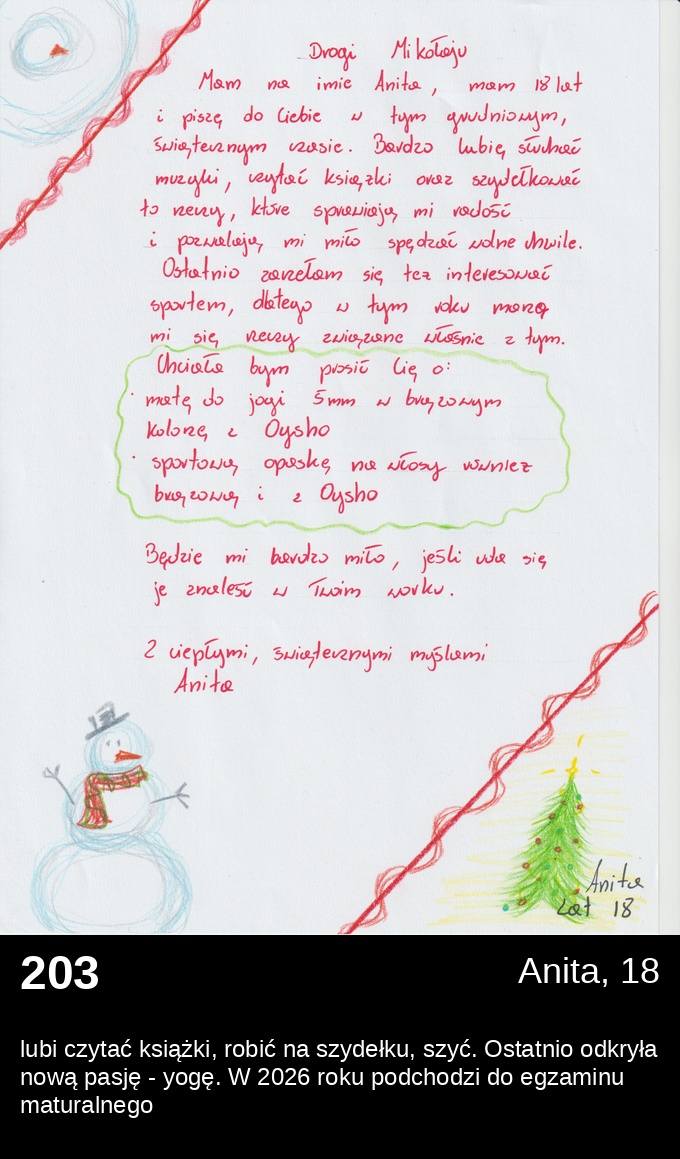 List 203 - Listy do Świętego Mikołaja 2025