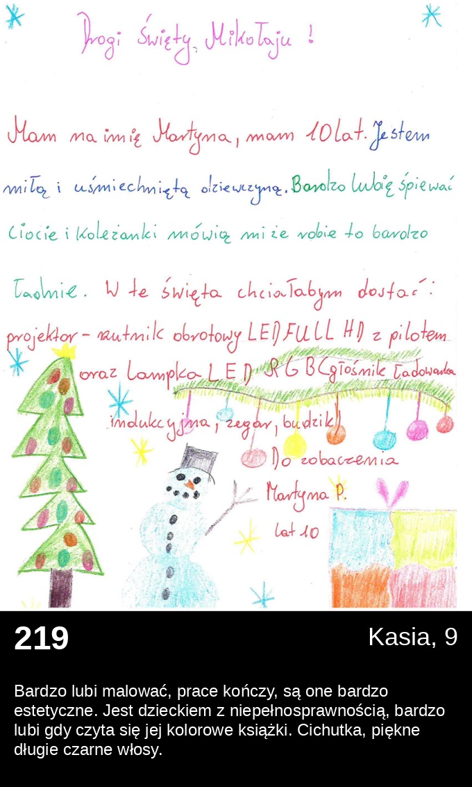 List 219 - Listy do Świętego Mikołaja 2025