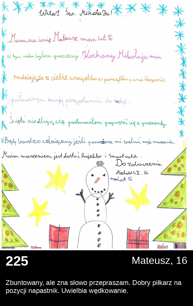 List 225 - Listy do Świętego Mikołaja 2025