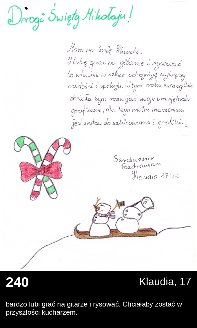 List 240 - Listy do Świętego Mikołaja 2025