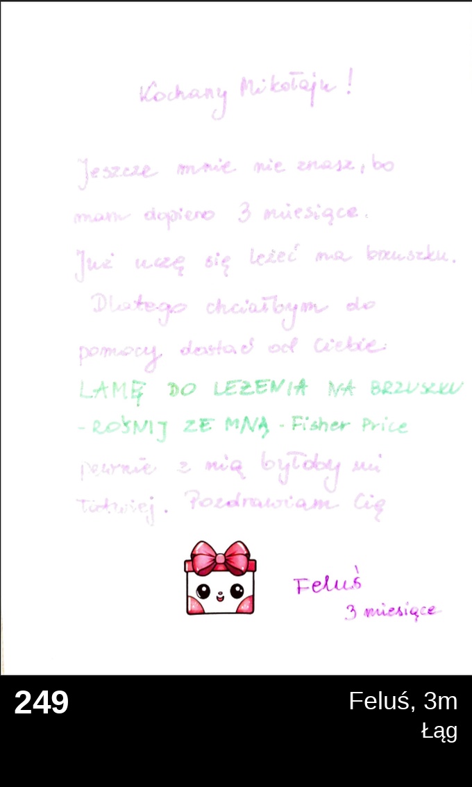 List 249 - Listy do Świętego Mikołaja 2025