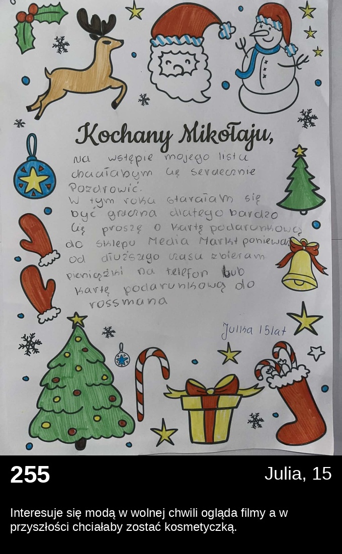 List 255 - Listy do Świętego Mikołaja 2025