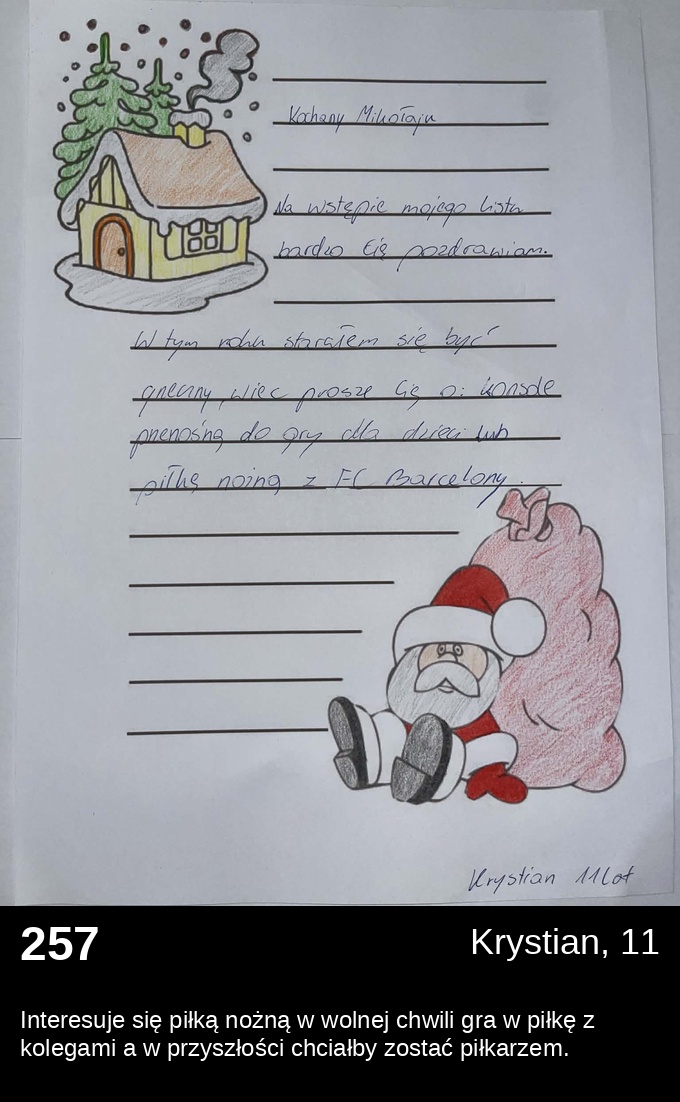 List 257 - Listy do Świętego Mikołaja 2025