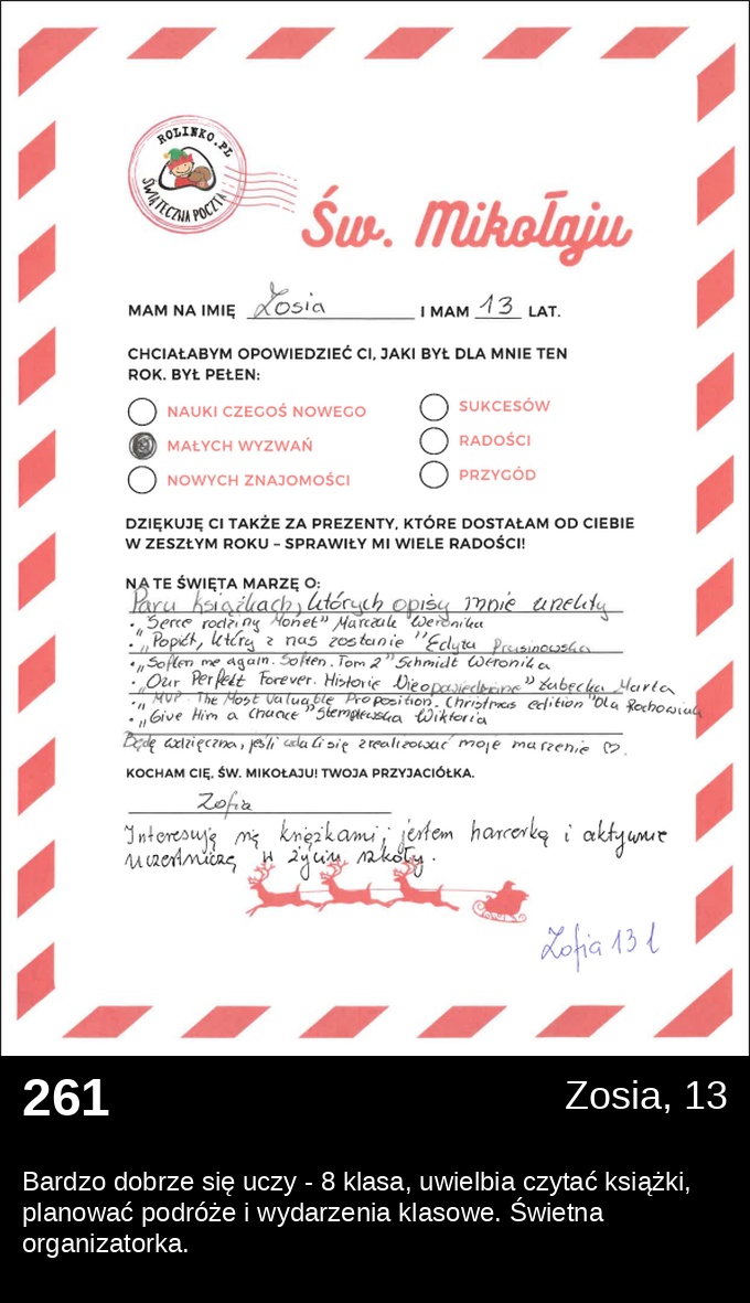 List 261 - Listy do Świętego Mikołaja 2025