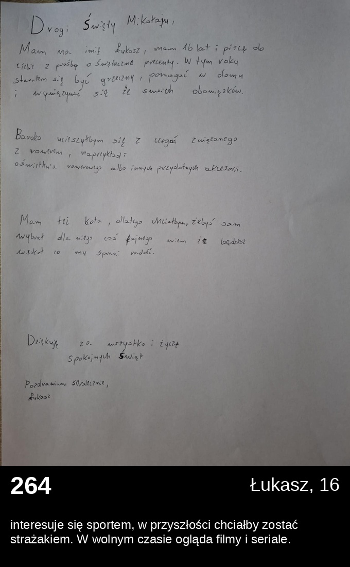 List 264 - Listy do Świętego Mikołaja 2025