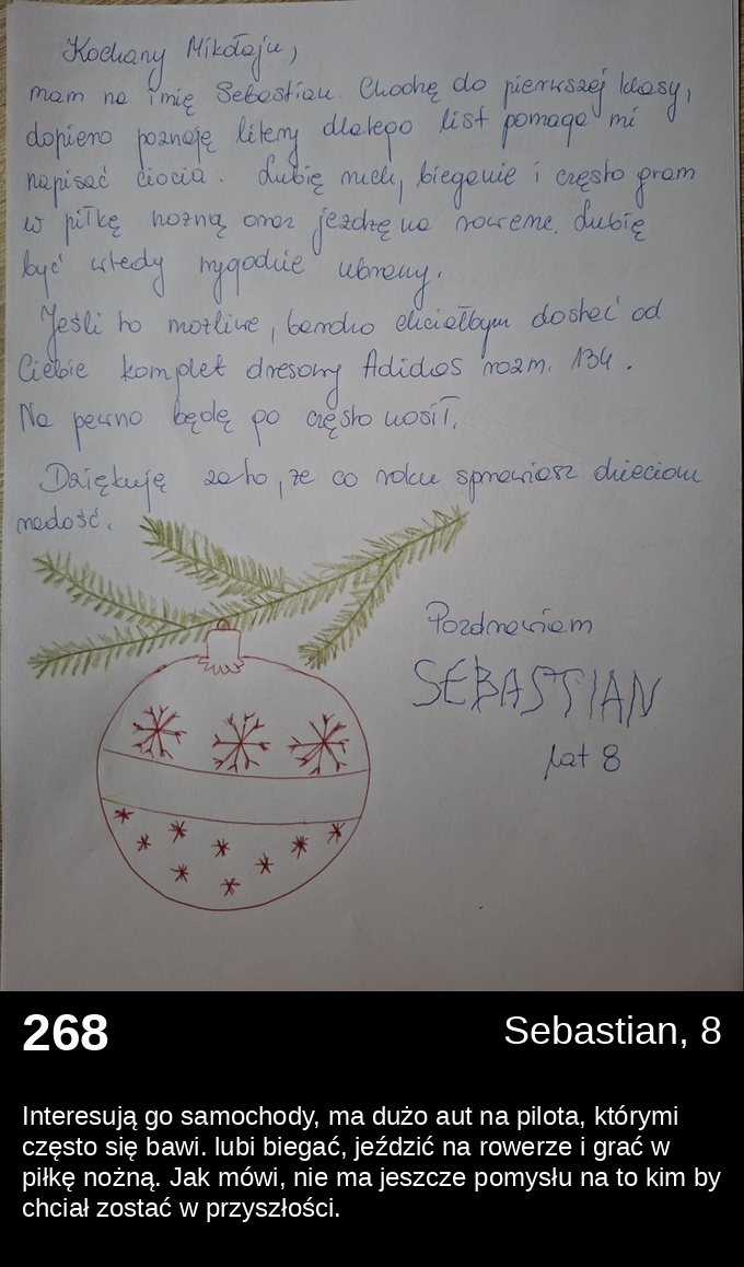 List 268 - Listy do Świętego Mikołaja 2025