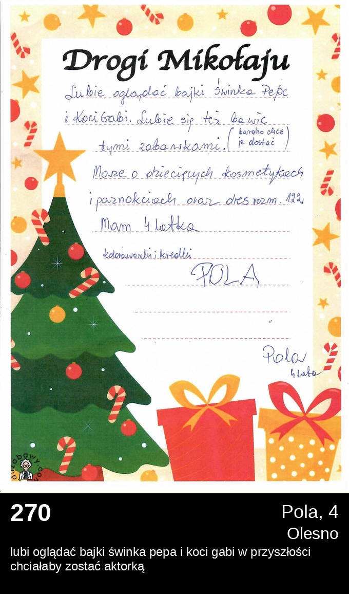 List 270 - Listy do Świętego Mikołaja 2025