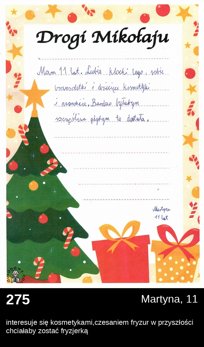 List 275 - Listy do Świętego Mikołaja 2025