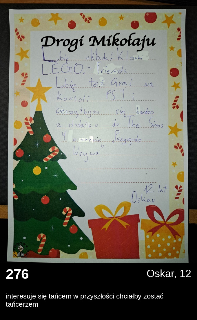 List 276 - Listy do Świętego Mikołaja 2025
