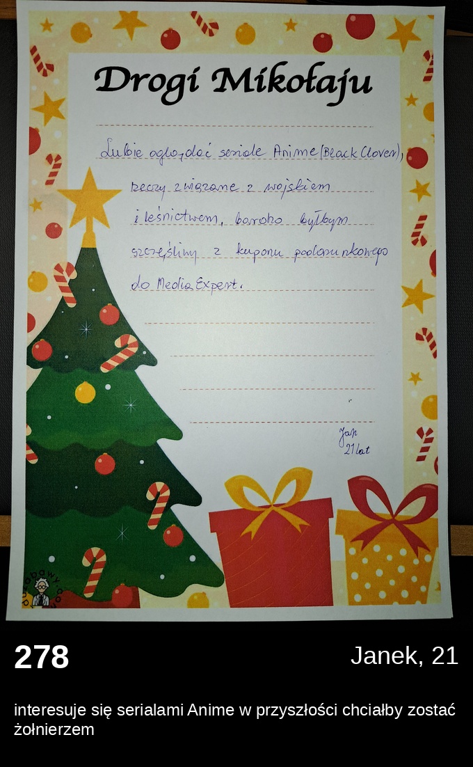List 278 - Listy do Świętego Mikołaja 2025