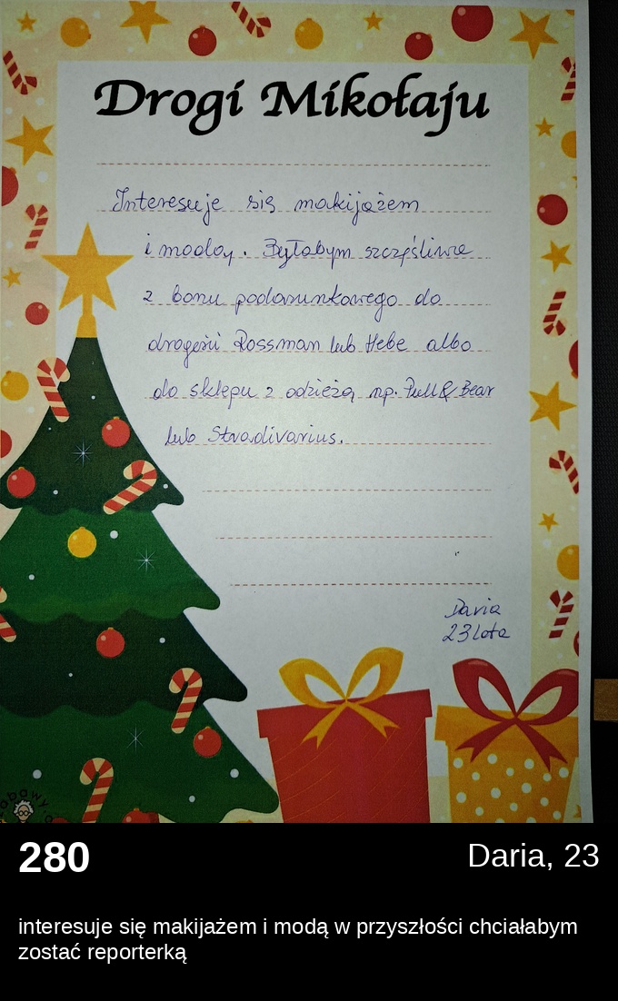 List 280 - Listy do Świętego Mikołaja 2025