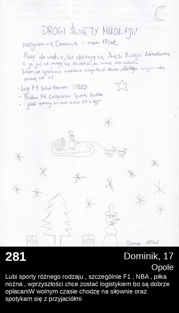 List 281 - Listy do Świętego Mikołaja 2025