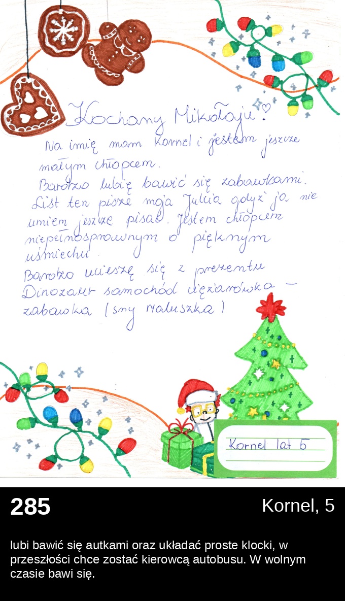 List 285 - Listy do Świętego Mikołaja 2025