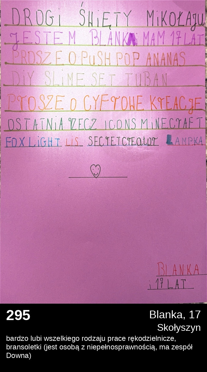 List 295 - Listy do Świętego Mikołaja 2025