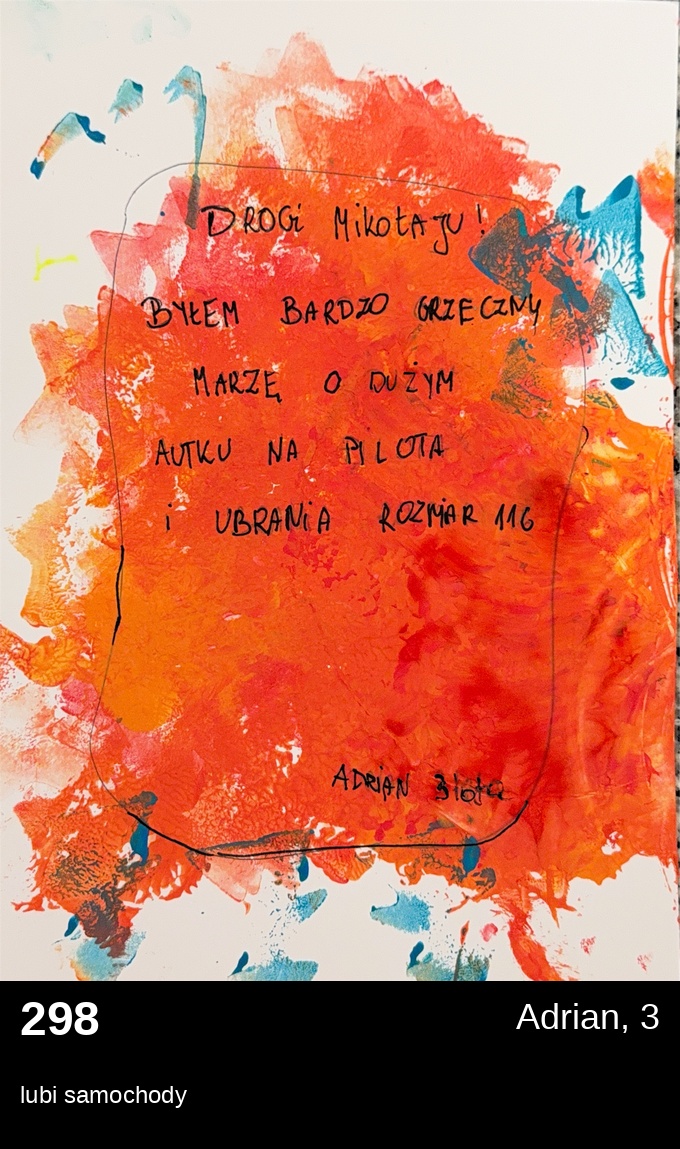 List 298 - Listy do Świętego Mikołaja 2025