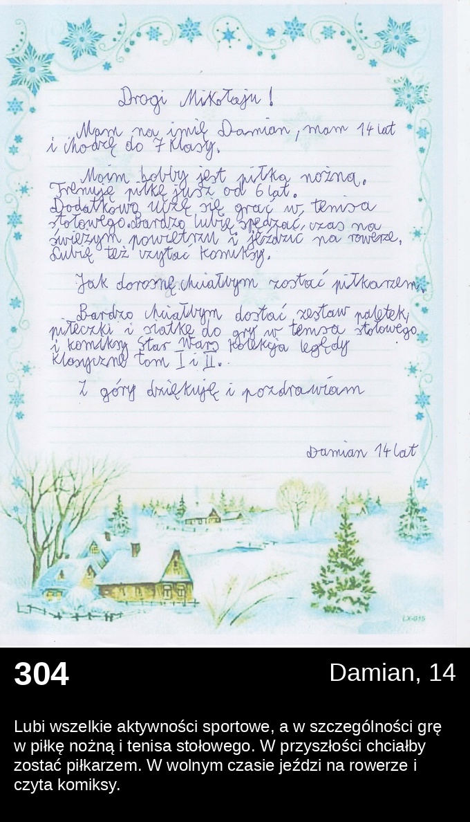 List 304 - Listy do Świętego Mikołaja 2025