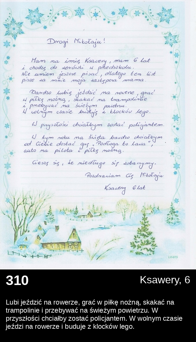 List 310 - Listy do Świętego Mikołaja 2025