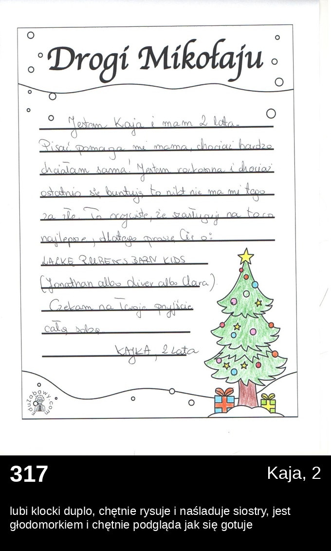 List 317 - Listy do Świętego Mikołaja 2025