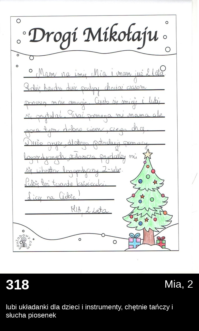 List 318 - Listy do Świętego Mikołaja 2025