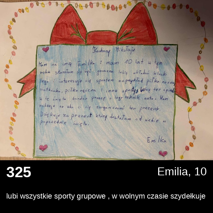 List 325 - Listy do Świętego Mikołaja 2025