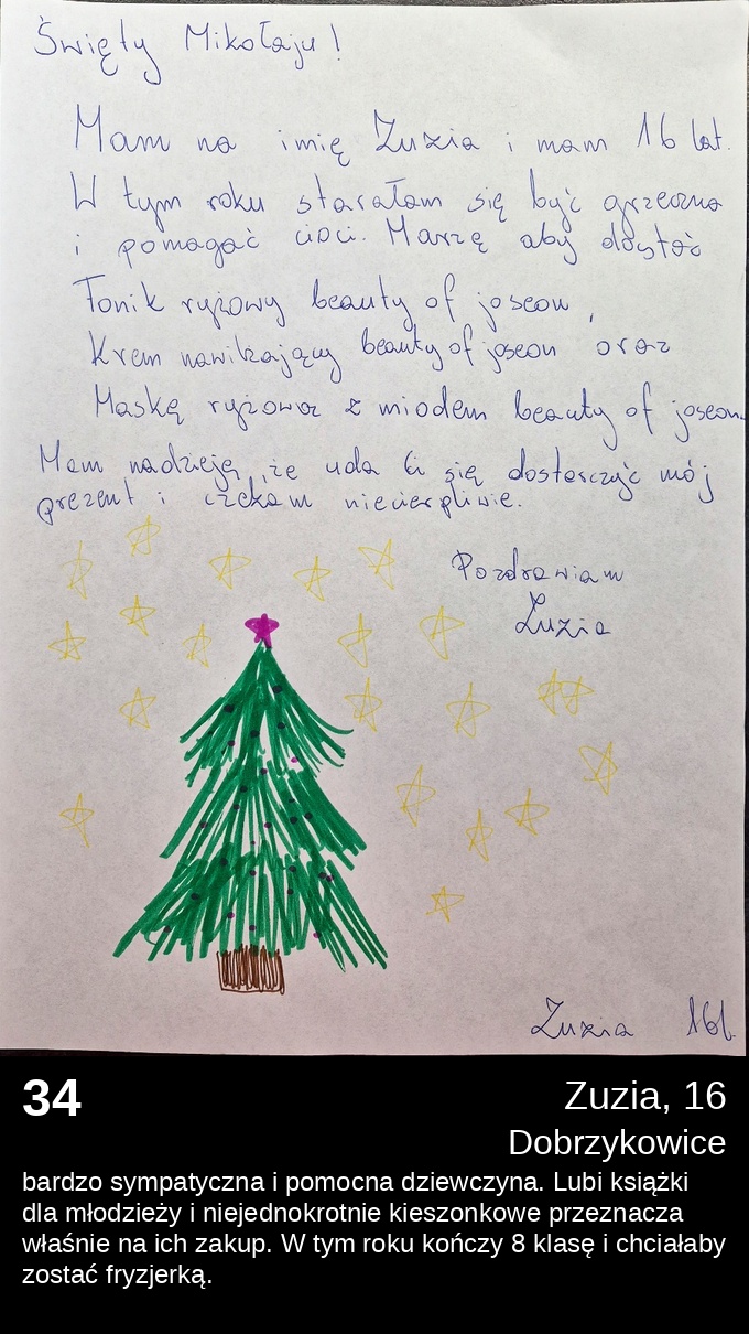List 34 - Listy do Świętego Mikołaja 2025