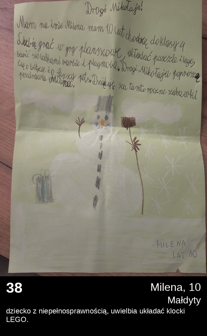 List 38 - Listy do Świętego Mikołaja 2025