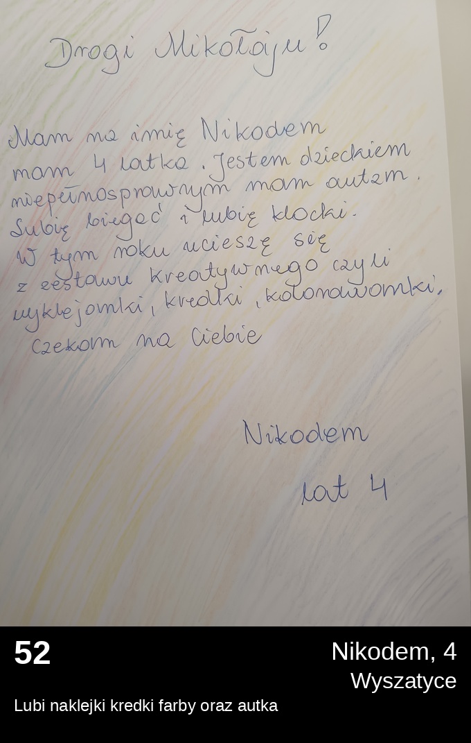 List 52 - Listy do Świętego Mikołaja 2025