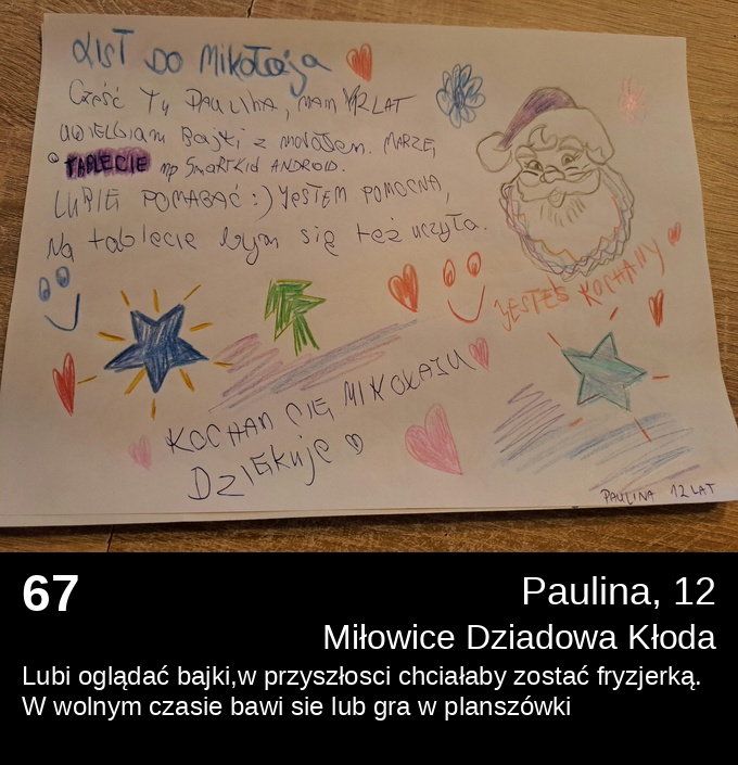 List 67 - Listy do Świętego Mikołaja 2025