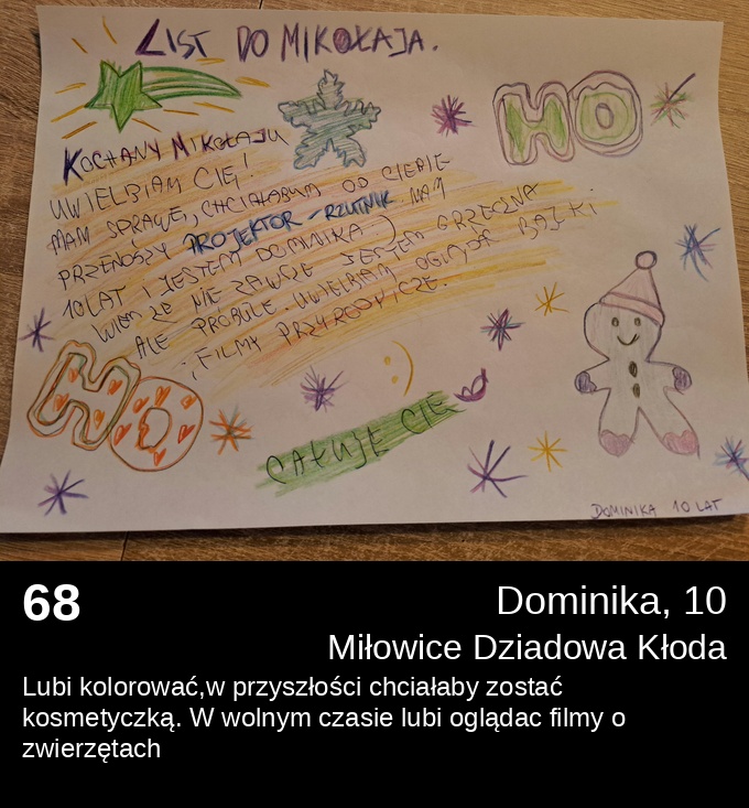 List 68 - Listy do Świętego Mikołaja 2025